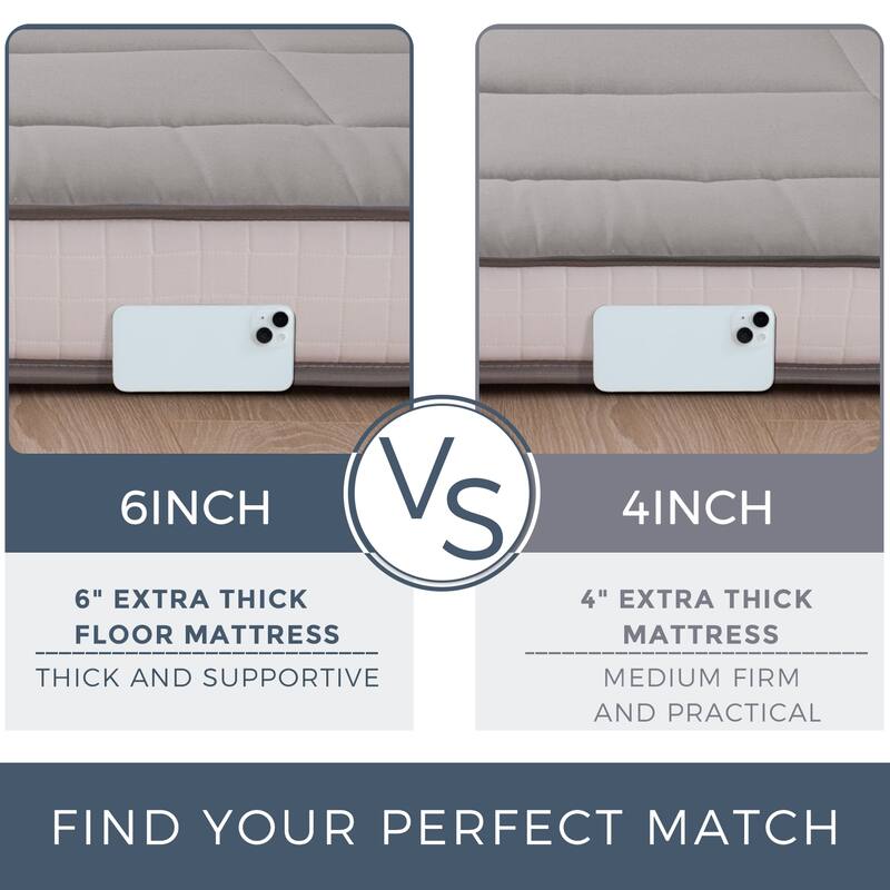 6-inch Thick Padded Floor Futon Mattress