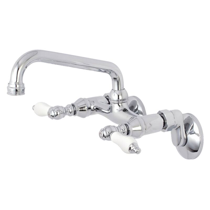 Kingston Brass Two-Handle Wall Mount Kitchen Faucet - Polished Chrome