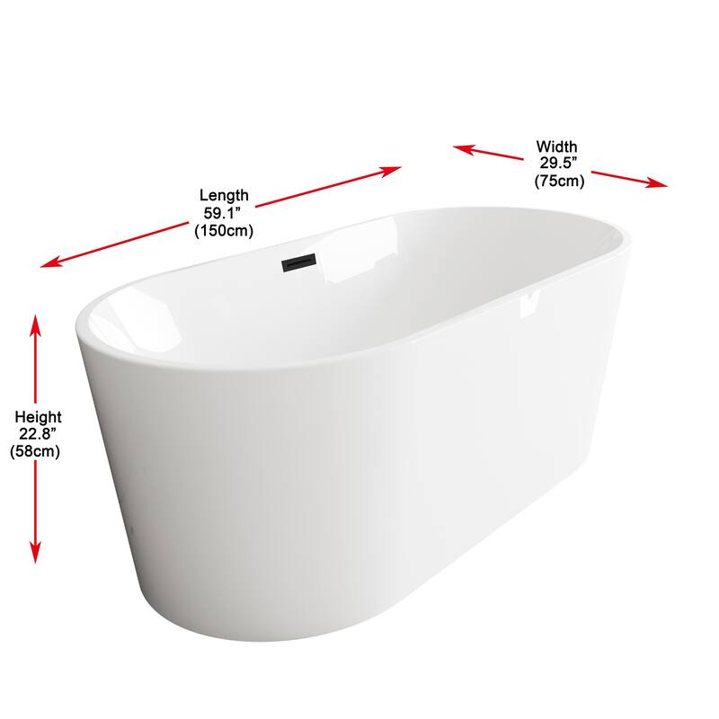 Melisande Bathtub in Glossy White