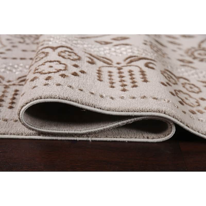 Geometric Damask Transitional Oriental Turkish Rug Decorative Carpet