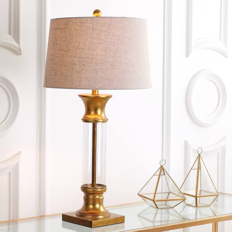 Stevens 32" Metal/Glass LED Table Lamp, Bronze (Set of 2) by JONATHAN Y