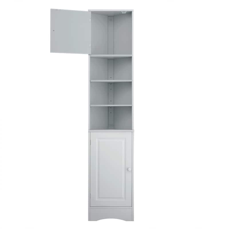 Space-Saving Corner Bathroom Storage Cabinet with Double Door