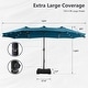 preview thumbnail 40 of 79, MAISON ARTS 15-foot Rectangular Crank Double-sided Outdoor Market Umbrella Solar LED Lighted Patio Umbrella with Base Included