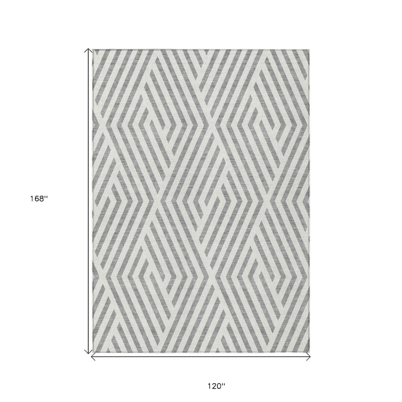 Alnaz Sleek Geometric Weather Resistant Blended Style Outdoor Rug