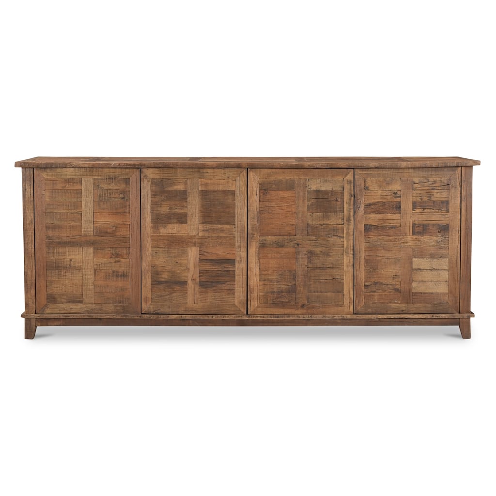 Elrican Sideboard, Reclaimed Railway Sleeper Wood, Soft-Close Drawers, Media Cable Management, Brown