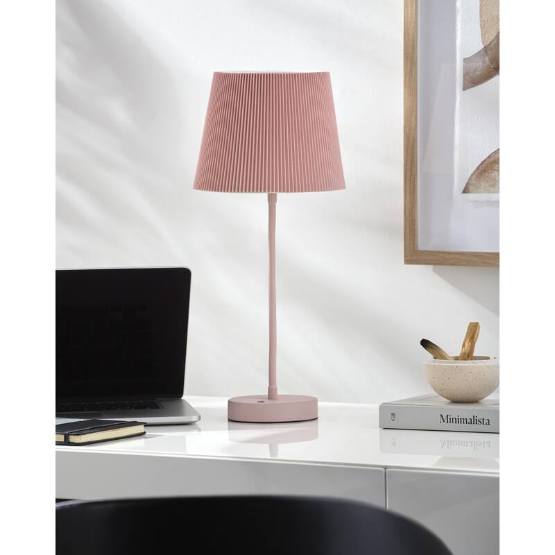 Livabliss Rigel Modern & Contemporary Buffet Table Lamp - 21"H x 8"W x 8"D - Pink
