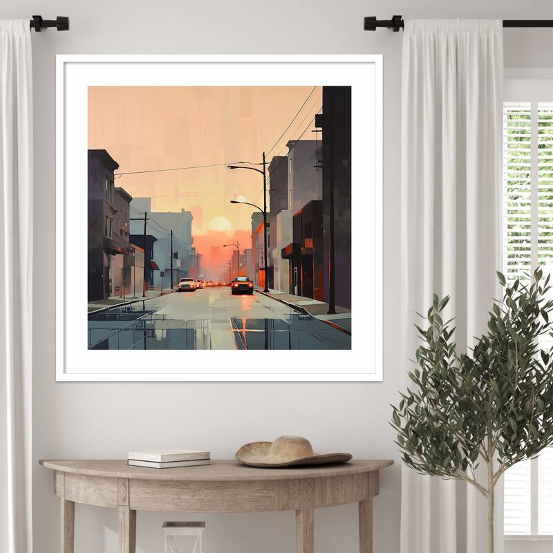 Abstract Citiscape by Tradelink inhouse artist Wood Framed Wall Art Print