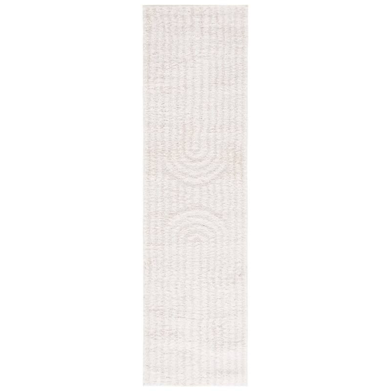 SAFAVIEH Norway Berniece Mid-Century Modern Rug - 2'2" x 8' Runner - Ivory/Grey