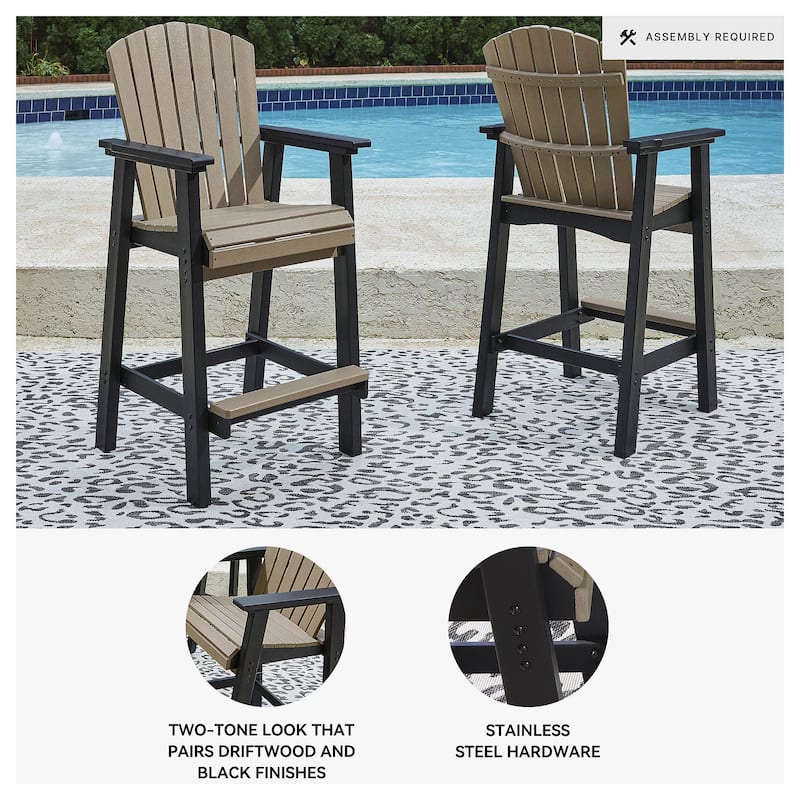 Signature Design by Ashley Fairen Trail Outdoor Poly All Weather Tall Barstool, 2 Count - 26.25" W x 26.75" D x 52" H