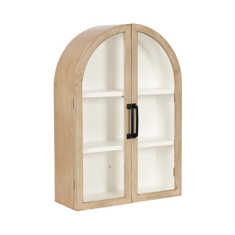 Kate and Laurel Arcott Arch Wall Cabinet - Natural/White - 21x8x30