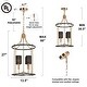 preview thumbnail 7 of 10, Evaie Modern Farmhouse 4-light Candle Chandelier Dimmable with Black Fabric Shade - D13.5'' x H88''