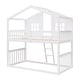 preview thumbnail 6 of 31, Wooden Twin Over Twin House-shaped Bunk Bed With Ladder, Windows and Guardrails