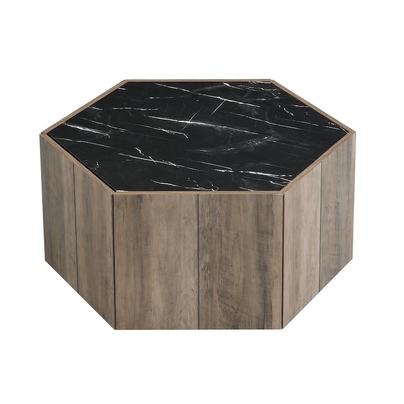 Christopher Knight Home - Quill Hexagonal MDF Coffee Table with Two Drawers and Modular Configuration