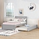 preview thumbnail 2 of 7, Twin Size Platform Bed with Trundle Bed, Wooden Twin Bed Frame with Headboard and Solid Wood Slats Support for Kids,Teen,Adult