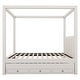 preview thumbnail 3 of 18, Upholstered Canopy Platform Bed with Trundle and Storage Drawers,Solid Wood Canopy Platform Bed Frame