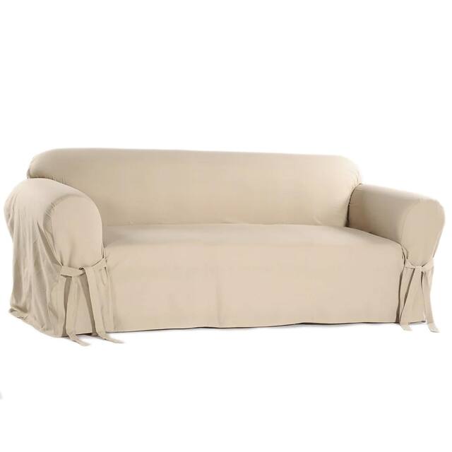 Classic Slipcovers Machine-Washable Cotton Duck Sofa Slipcover - Khaki
