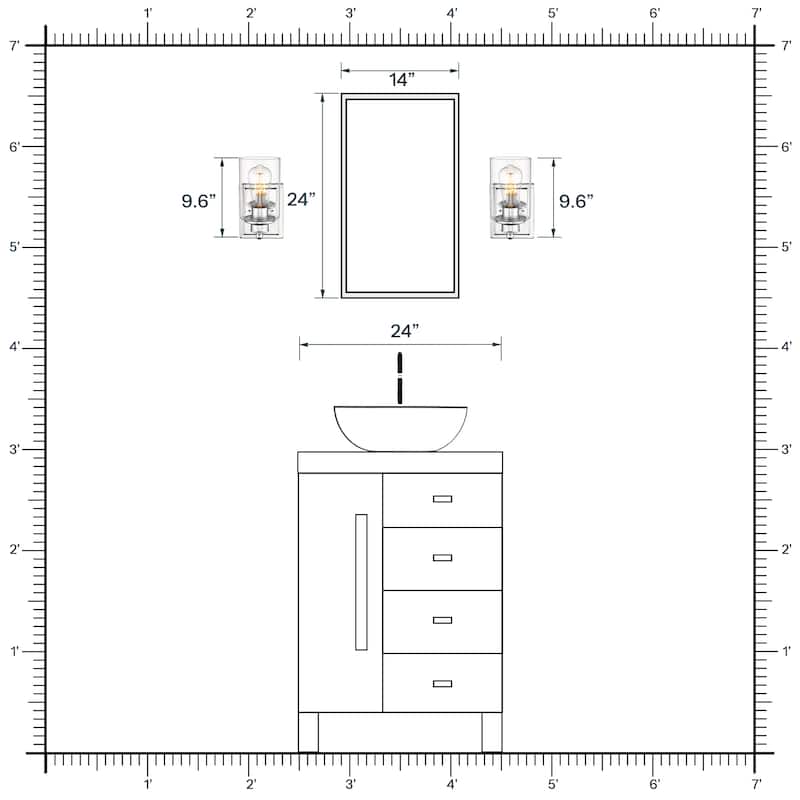 Bathroom Vanity Light,Wall Sconce Lamp Over Mirror with Clear Glass Shade