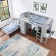 preview thumbnail 4 of 7, Twin Size Solid Pine Wood Loft Bed with Extra Bottom Twin Bed,Closet and Desk