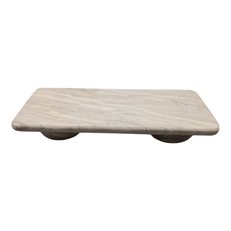 Marble Stone Tray Rectangular Valencia Finish Display - 3" Ivory - 15.75" x 7" x 2.75"