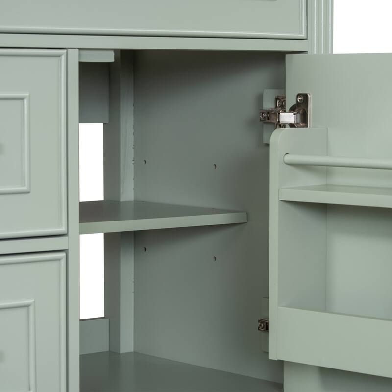 Freestanding Bathroom Cabinet,Tilt-Out Laundry Hamper,Adjustable Shelf