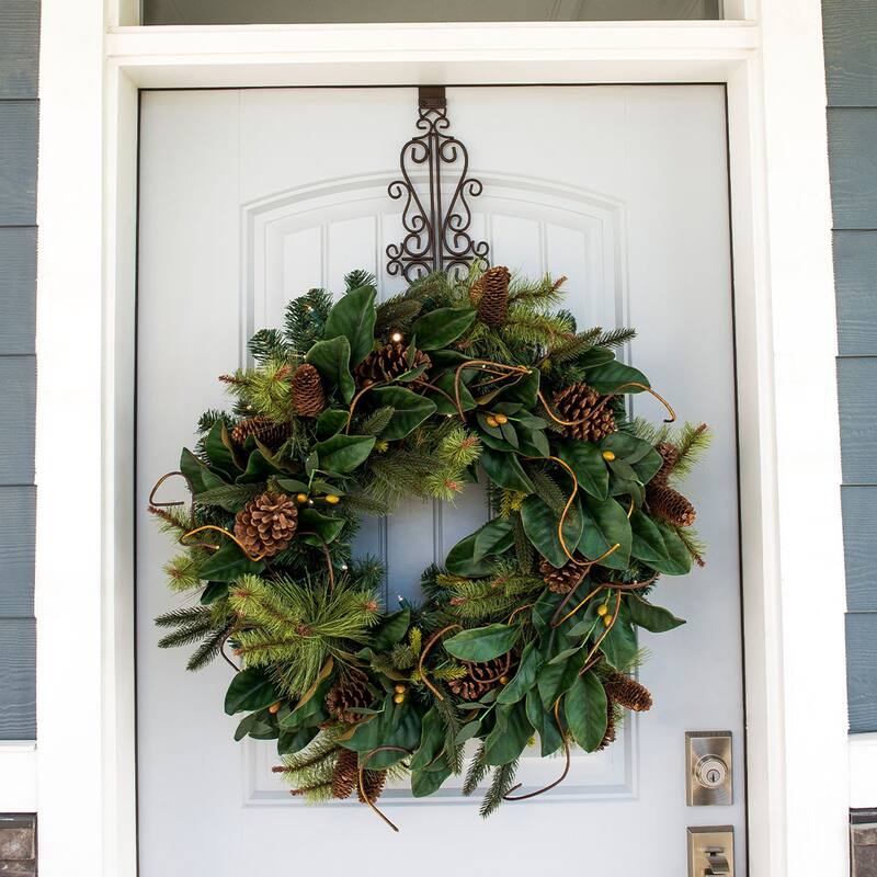 Adjustable Wreath Hanger for Door - Colonial (Brown) - Brown