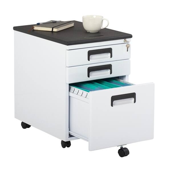 Shop Offex 3 Drawer Metal Rolling File Cabinet With Locking