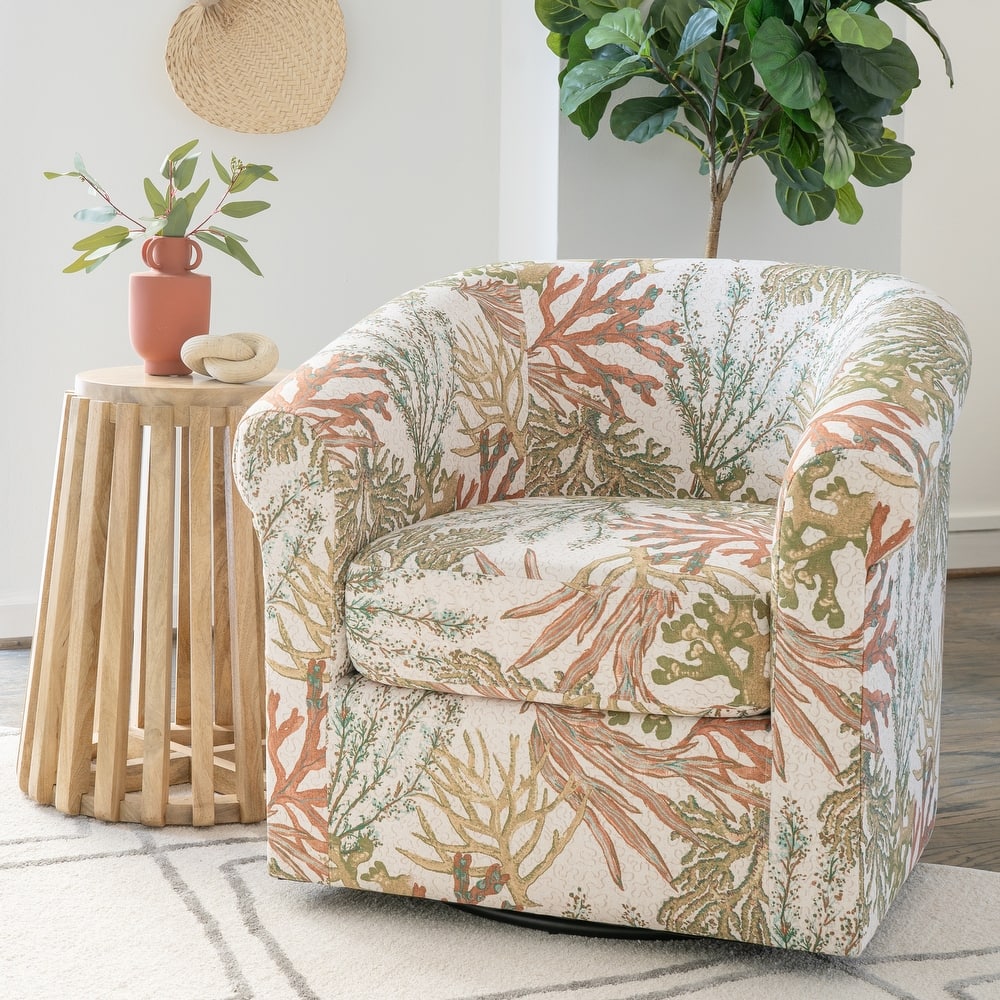 Moriarty Coastal/Beach/Ocean Inspired Swivel Accent Arm Chair