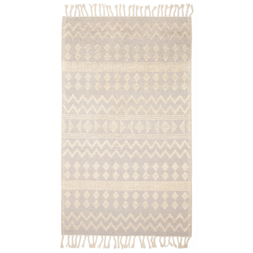 ECARPETGALLERY Braid weave Sienna Cream Wool Rug - 5'0 x 8'6