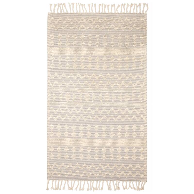 ECARPETGALLERY Braid weave Sienna Cream Wool Rug - 5'0 x 8'6 - Cream - 5'0 x 8'6