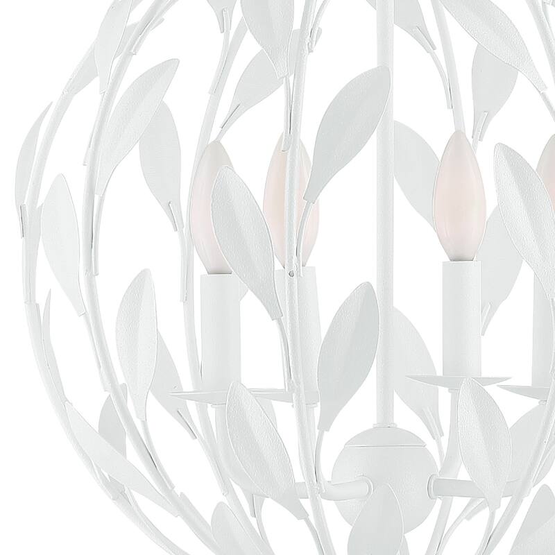 Broche 4 Light Matte White Chandelier - 16'' W x 18.75'' H