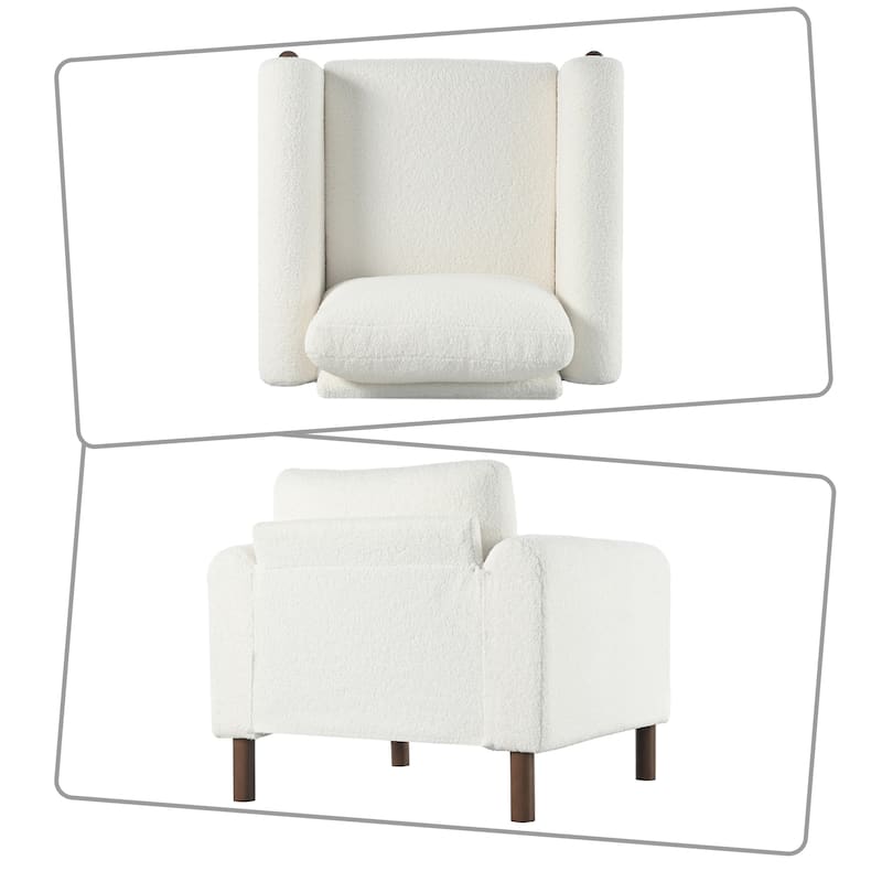 Modern style lounge sofa chair with wooden legs and upholstered backrest suitable for bedroom study living room lounge