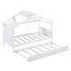preview thumbnail 16 of 16, White Twin Size Solid Wood House Bed with Trundle & Storage