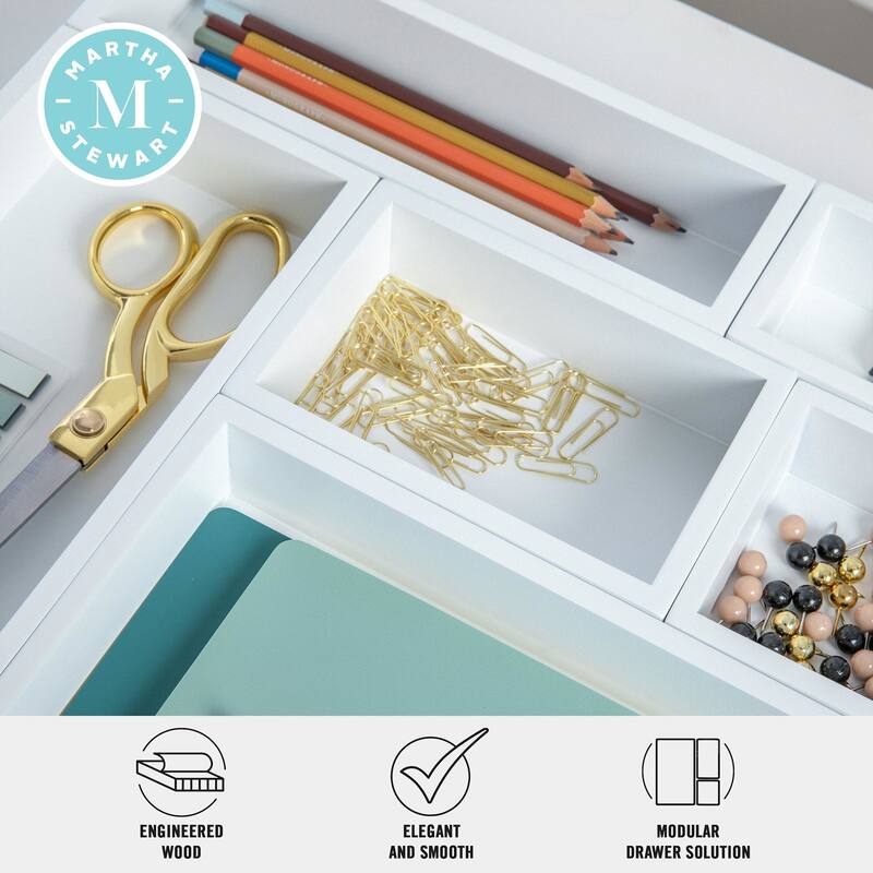 Flash Furniture LY-68986-6-WH-MS Enzo 2" Tall Office Organizer Set