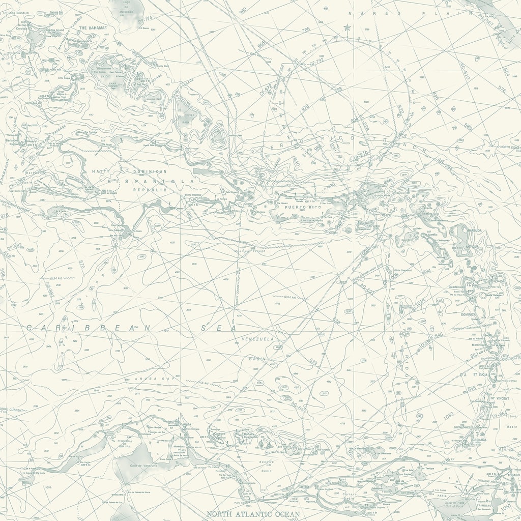 Chesapeake Charts Aqua Nautical Chart Wallpaper