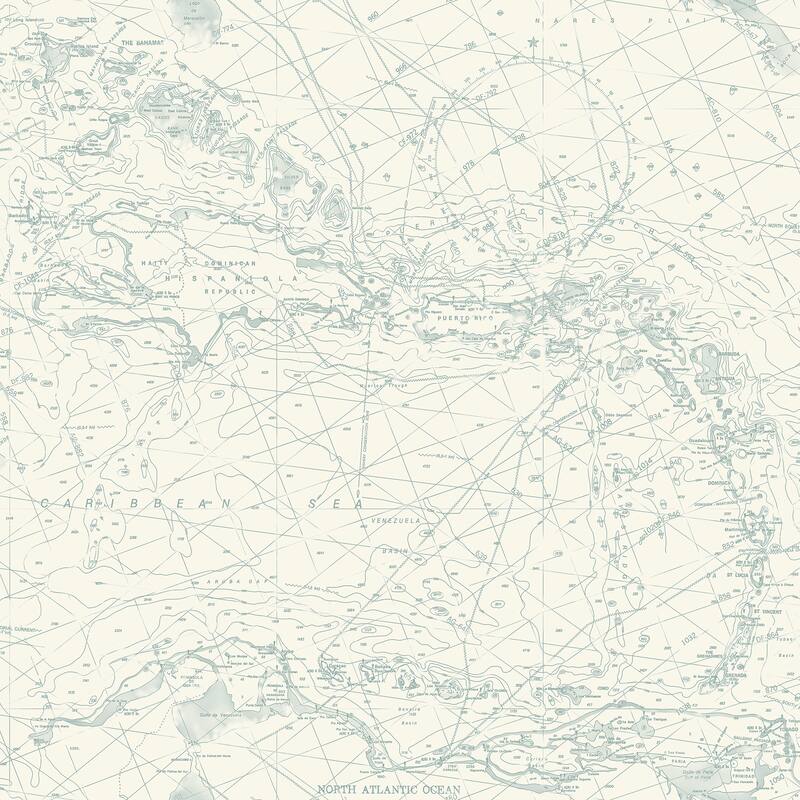Chesapeake Charts Aqua Nautical Chart Wallpaper