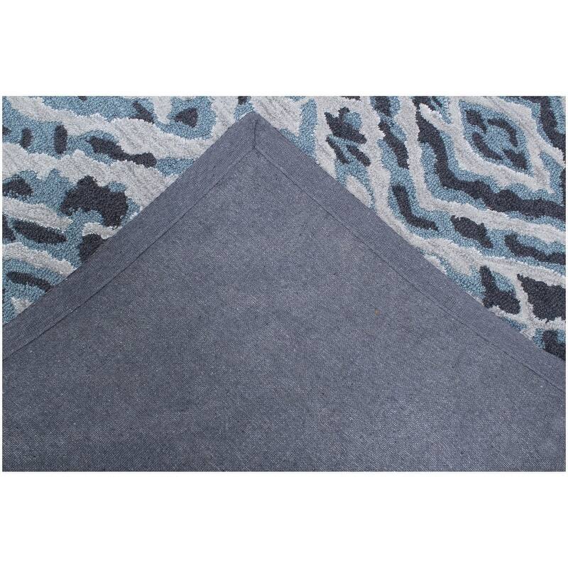 Hand Tufted E1722 Blue Grey Wool and Viscose Rug Bed Bath & Beyond