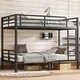 preview thumbnail 1 of 22, Black Metal Bunk Bed Frame for Teens and Adults, No Box Spring Needed Twin XL