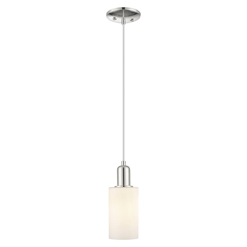 Innovations Lighting Endless Possibilities Arcadia - Clymer - 1 Light 4" Cord Hung Mini Pendant - Polished Nickel/Matte White