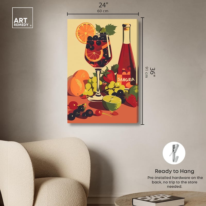 Sangria Drink Canvas by Art Remedy, Gallery Wrapped