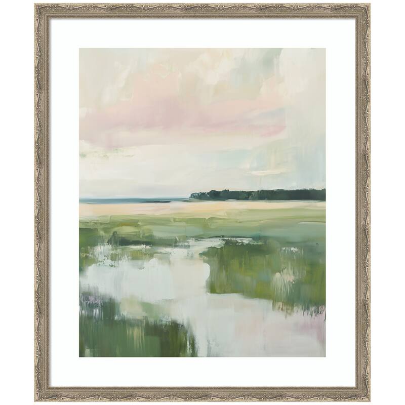 Kate and Laurel Framed Art Pastel Horizon I by Amy Lighthall - 22x26 - Silver