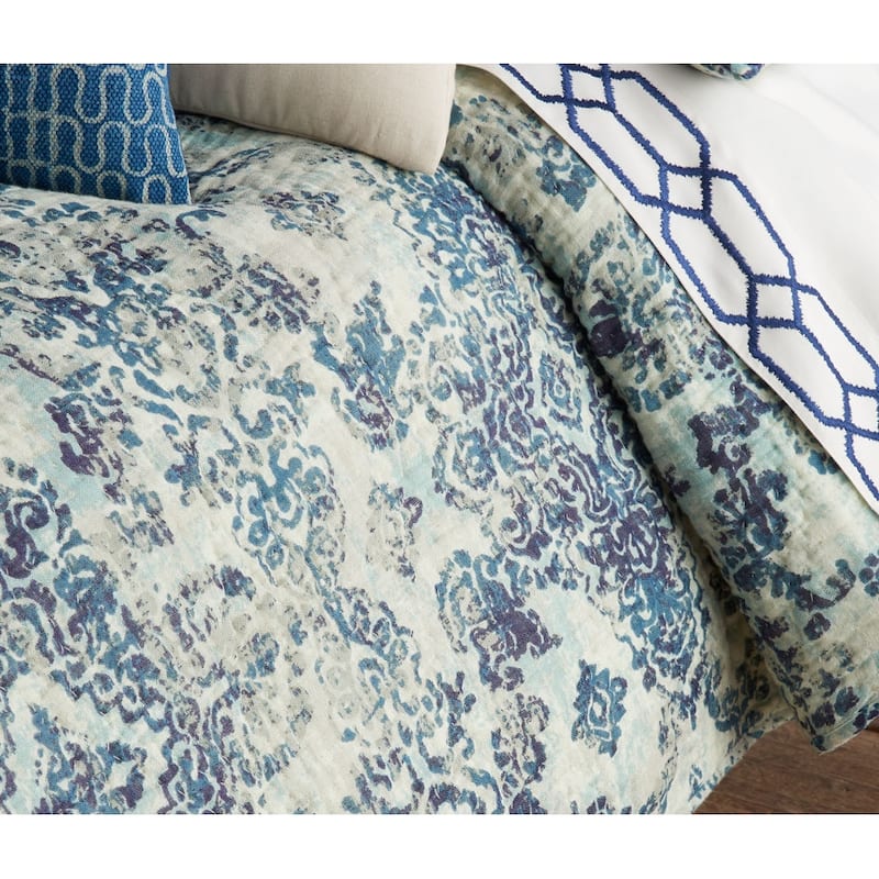 Lina Cotton Linen Peacock Quilt
