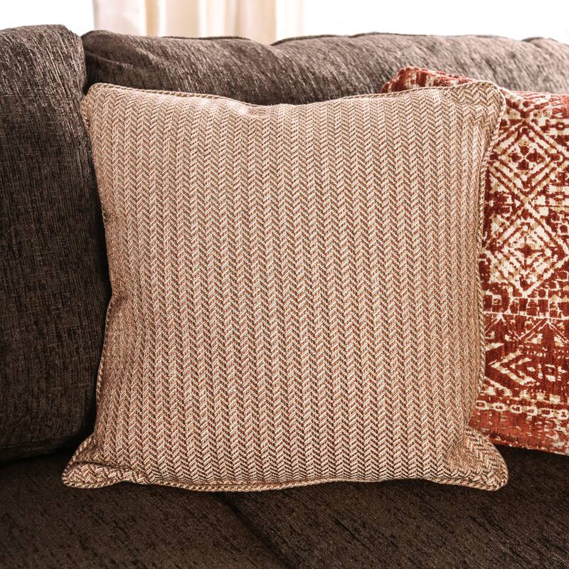 Tiga Transitional Dark Brown Chenille Symmetrical Sectional by Furniture of America