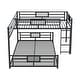 preview thumbnail 11 of 12, Metal Twin over Full Size Bed Frame, L-shaped Bunk Bed with Full Length Guardrail and Ladder for Children, Boys and Girls