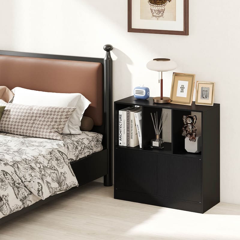 Costway 1/2 PCS Cube Bookcase with Doors, Open Compartments & Cabinet, - See Details