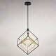 preview thumbnail 10 of 9, Anson 1L Integrated LED Geometric Matte Black and Gold Contemporary Pendant Light - 23.5-in W x 26-in H x 20.25-in D