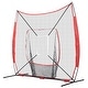 preview thumbnail 3 of 9, Portable 7x7 Baseball Training Net with Strike Zone and Ball Collector