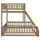 preview thumbnail 23 of 22, Solid Wood Bunk Bed with Ladder and Fence Guardrails, Twin XL over Queen Size Floor Bunk Bedframe with Slats Support