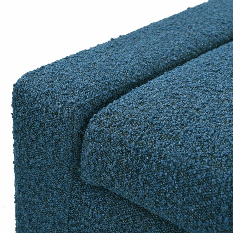 Rectangular Storage Ottoman - 50" Textured Fabric & Wood Base