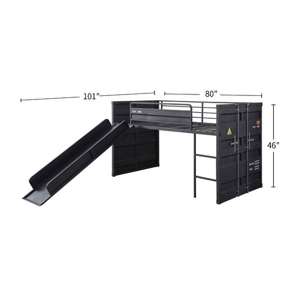 Metal Container Design Twin Loft Bed with Slide and Ladder - Bed Bath ...