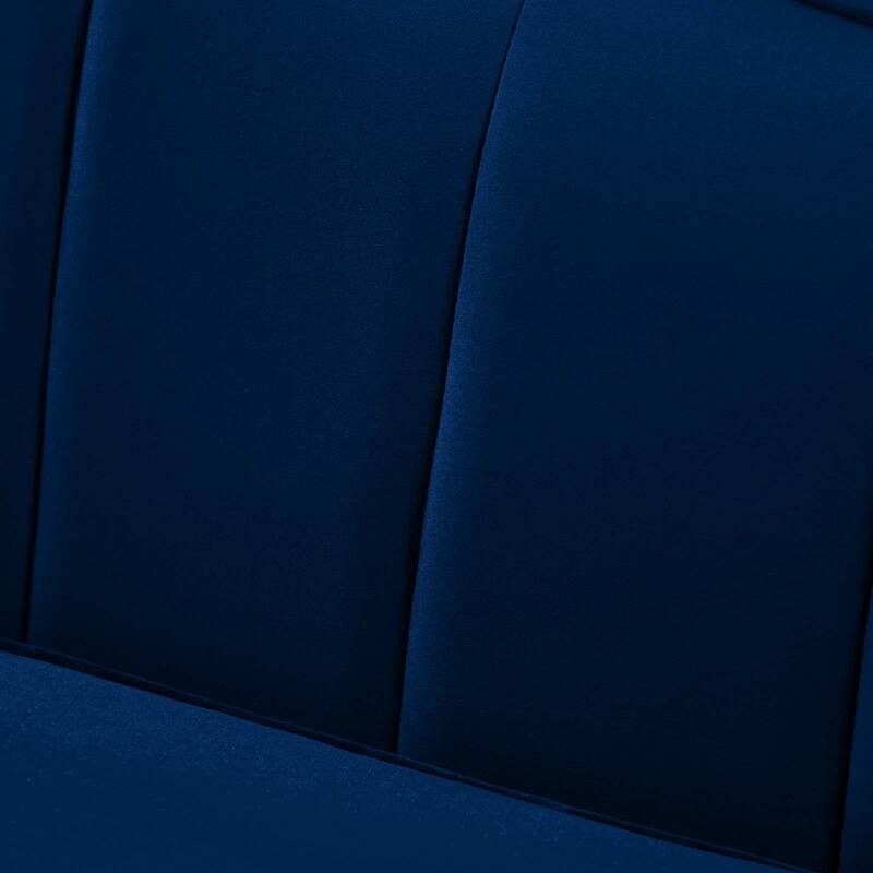 Tulsa Modern Blue Velvet Upholstered Sofa with Gold Metal Legs